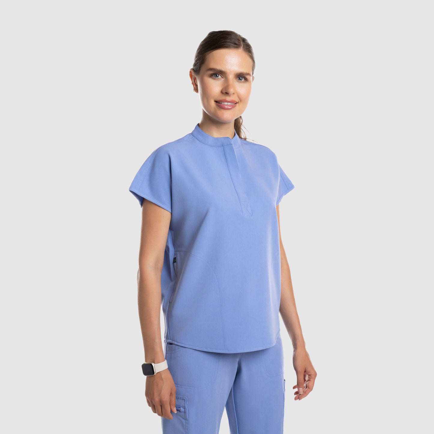 Luna Oversized Scrub Top Ceil Blue