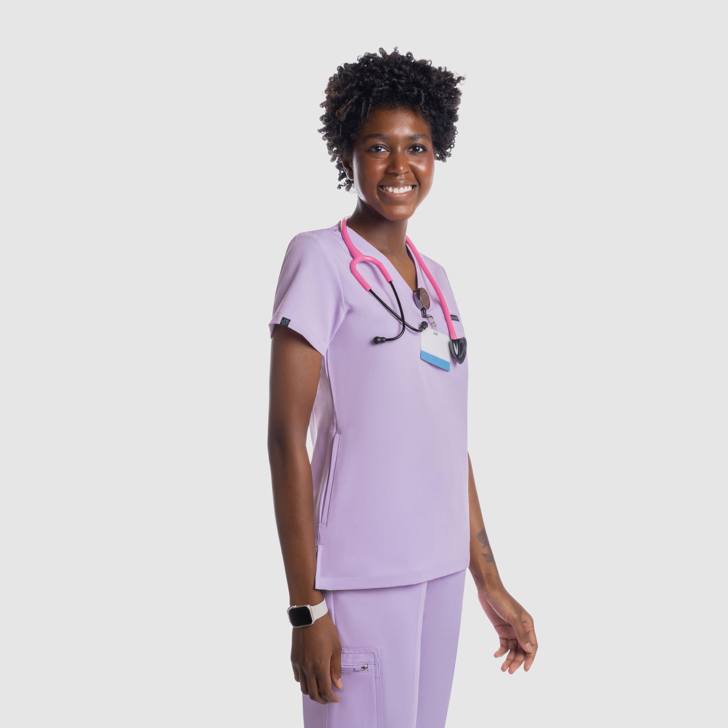Nura Three Pocket Scrub Top Lavender