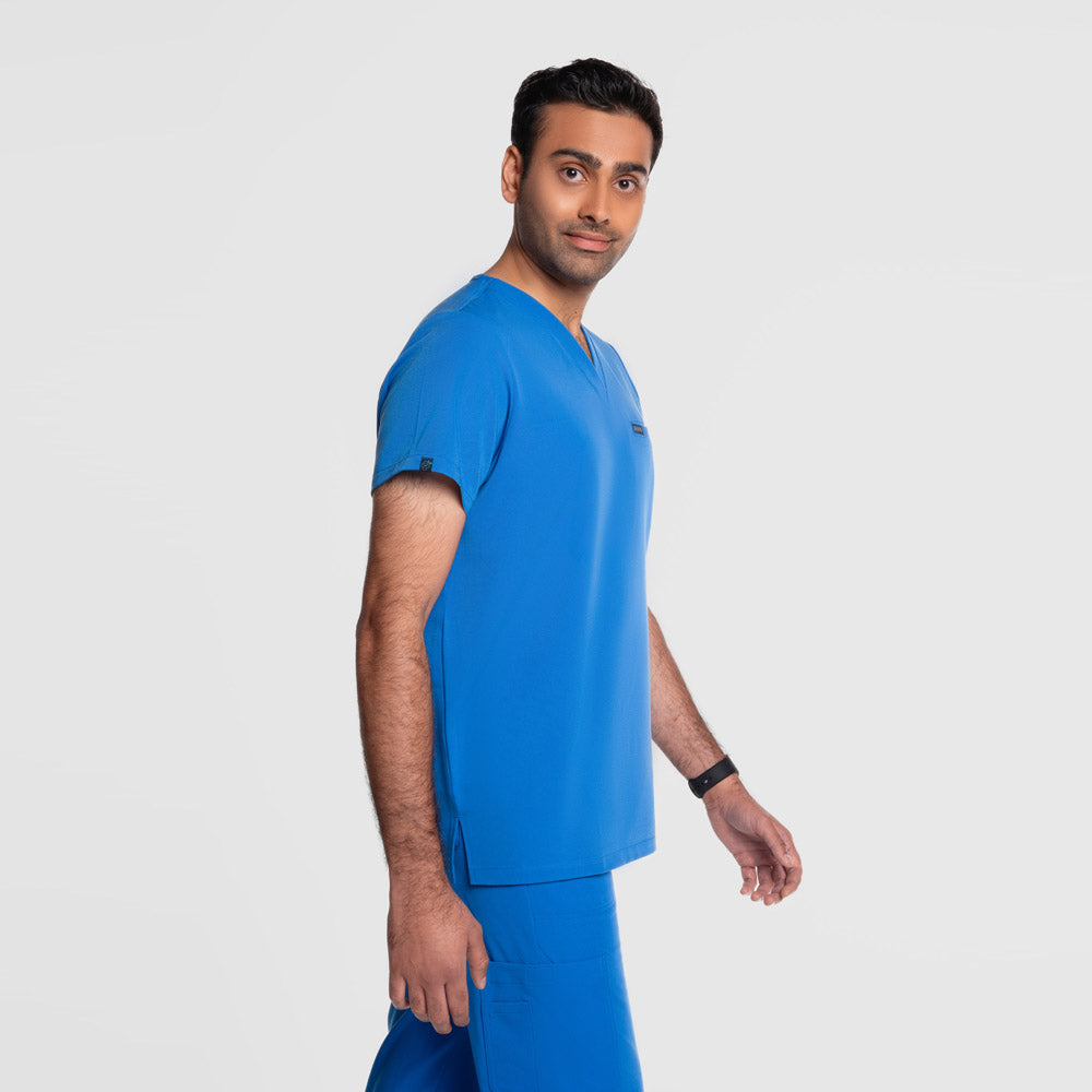 Aven One Pocket Scrub Top Royal Blue