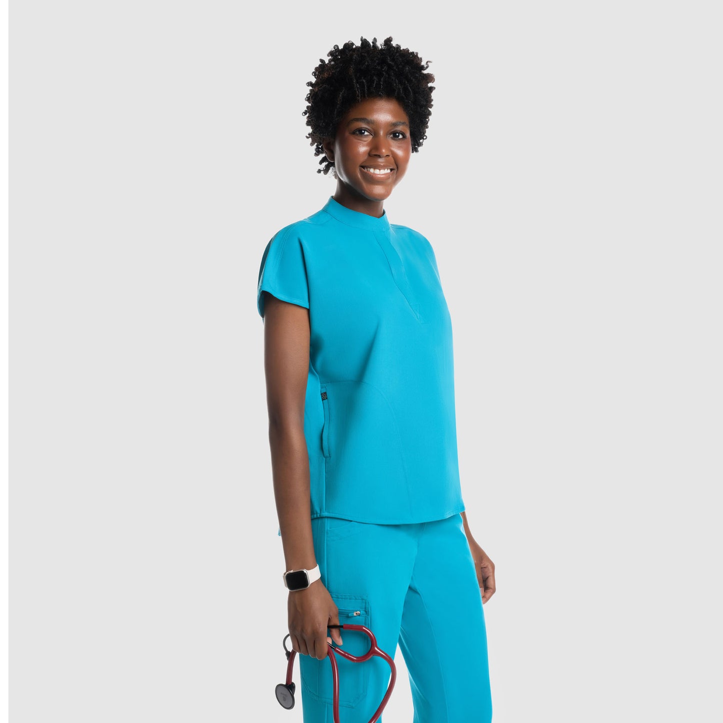 Luna Oversized Scrub Top Teal Blue