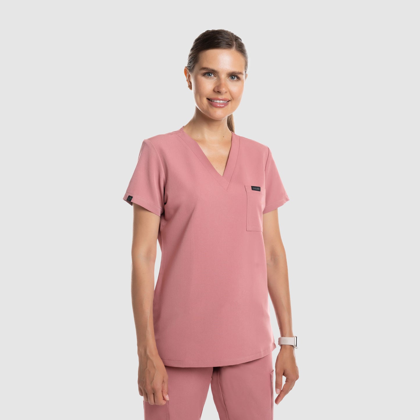 Amara One Pocket Scrub Top Mauve