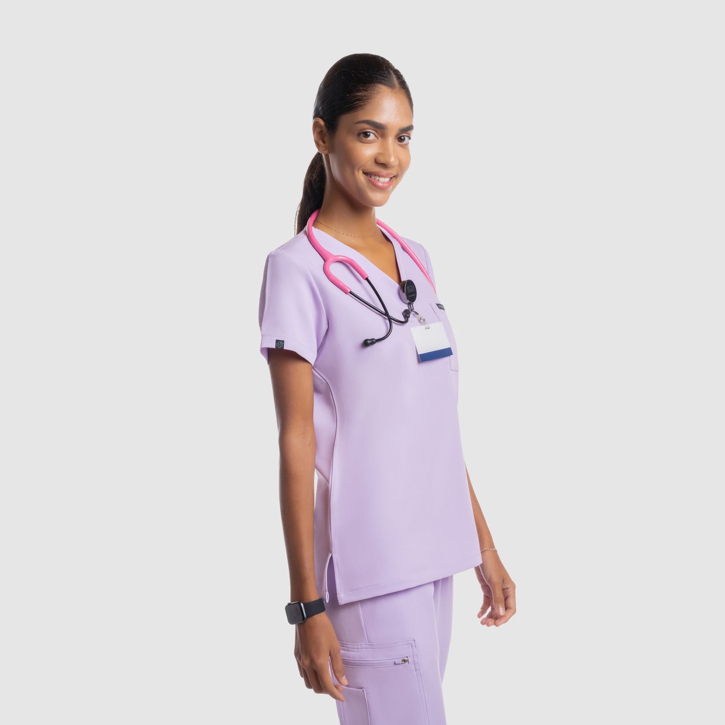 Amara One Pocket Scrub Top Lavender