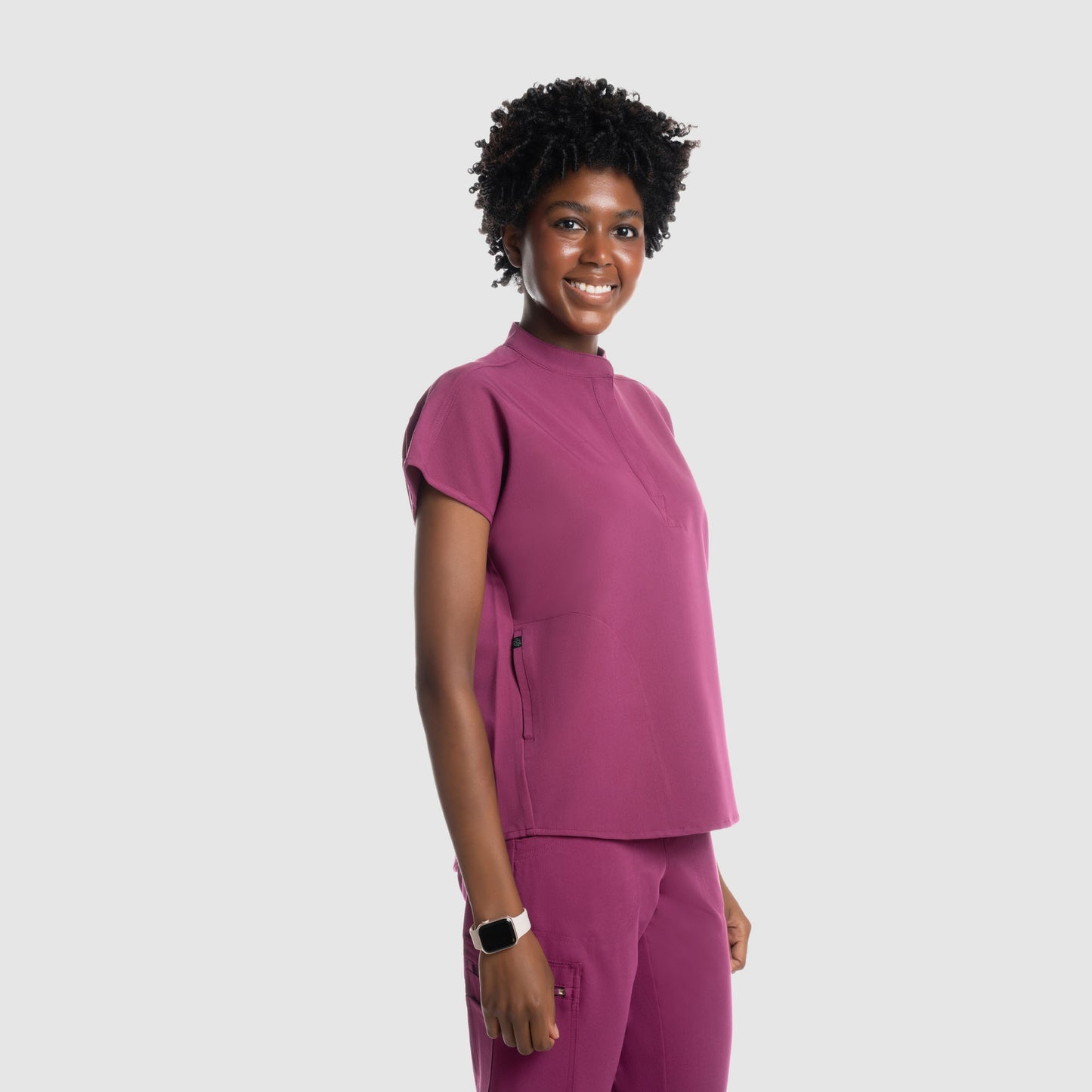 Luna Oversized Scrub Top Wine