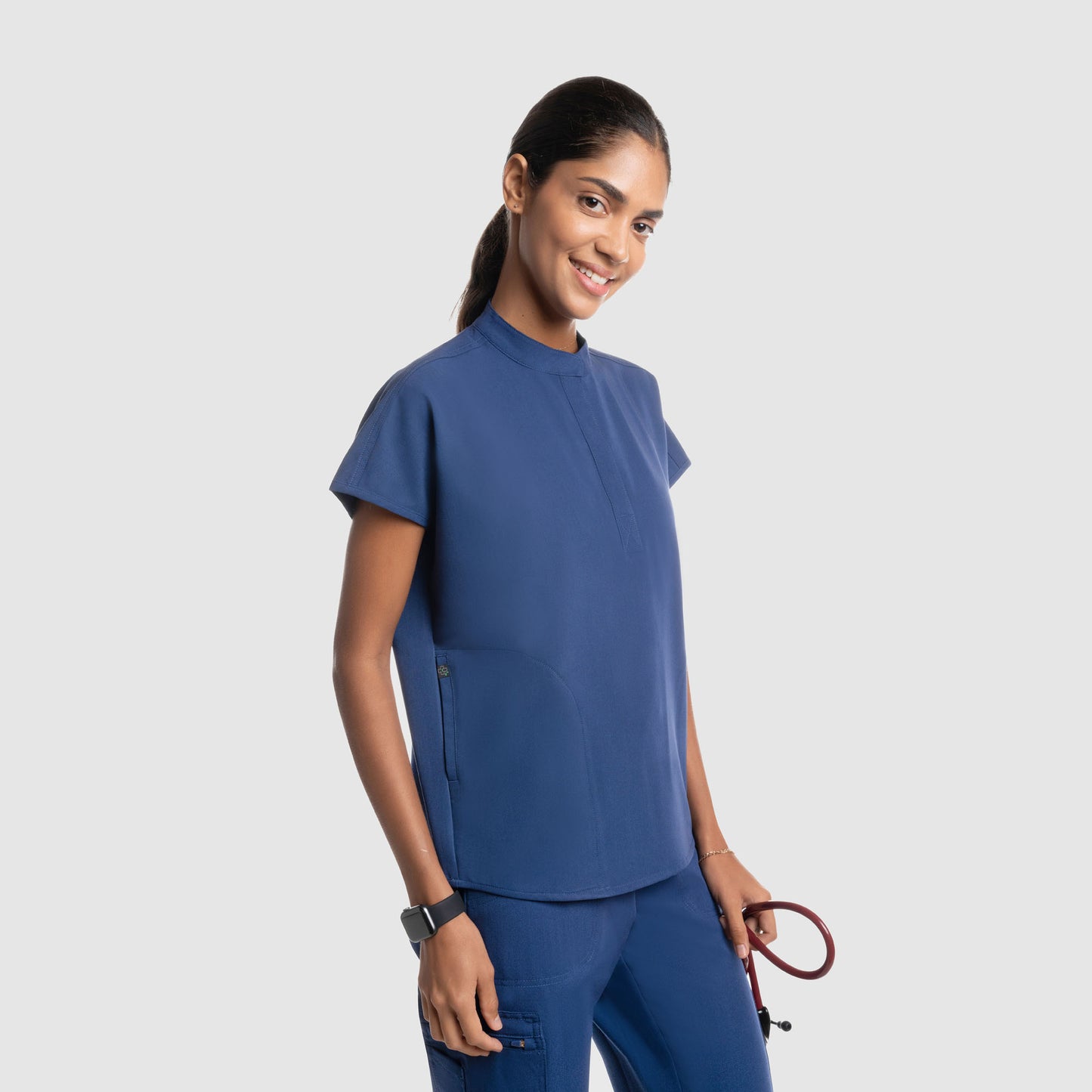 Luna Oversized Scrub Top Navy Blue