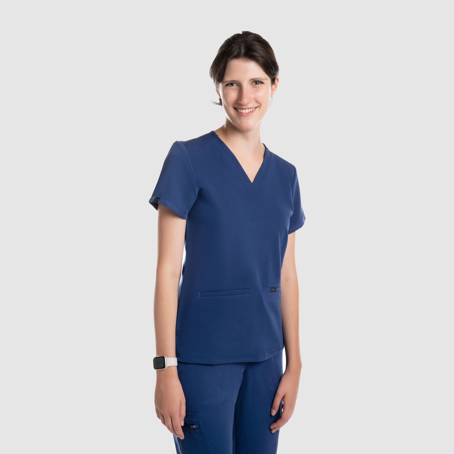 Mira Two Pocket Scrub Top Navy Blue