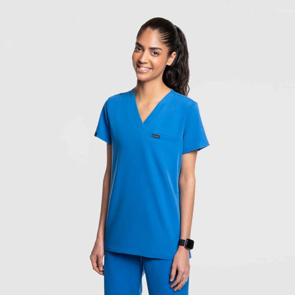 Three Pocket Scrub Top Royal Blue