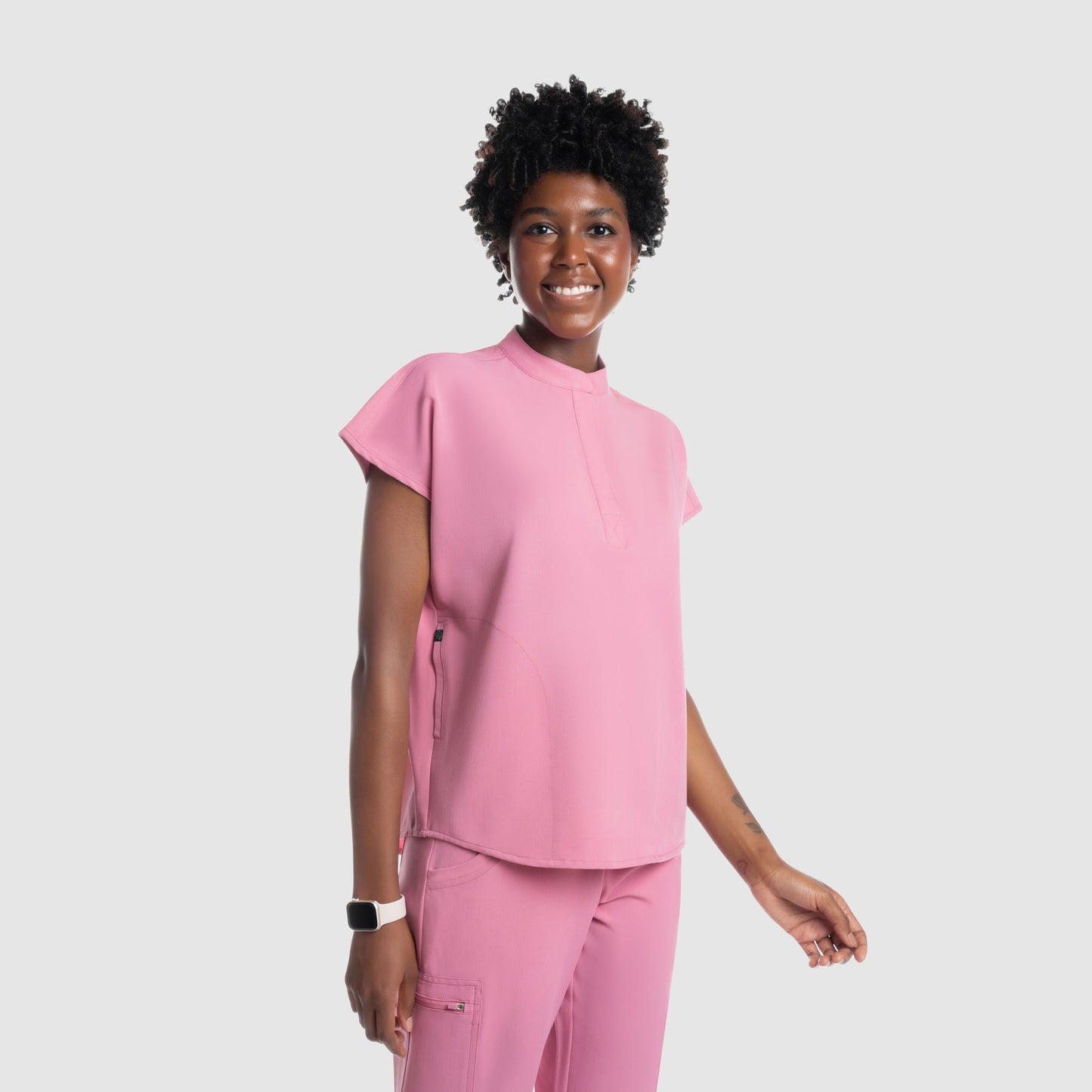 Luna Oversized Scrub Top Chalk Pink