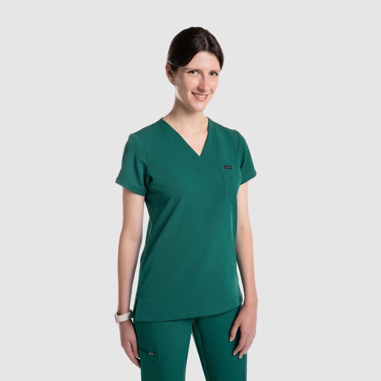 Amara One Pocket Scrub Top Hunter Green