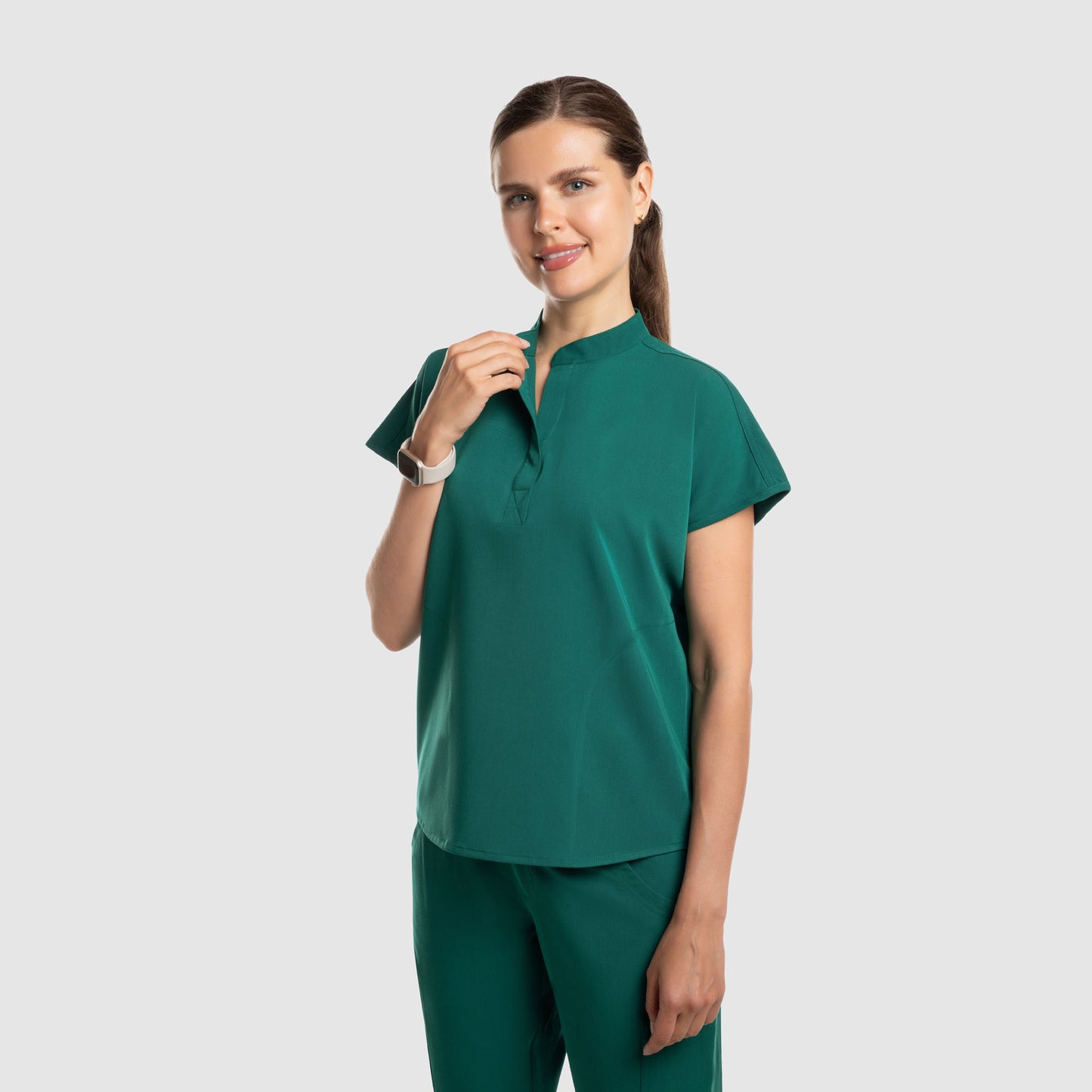 Luna Oversized Scrub Top Hunter Green