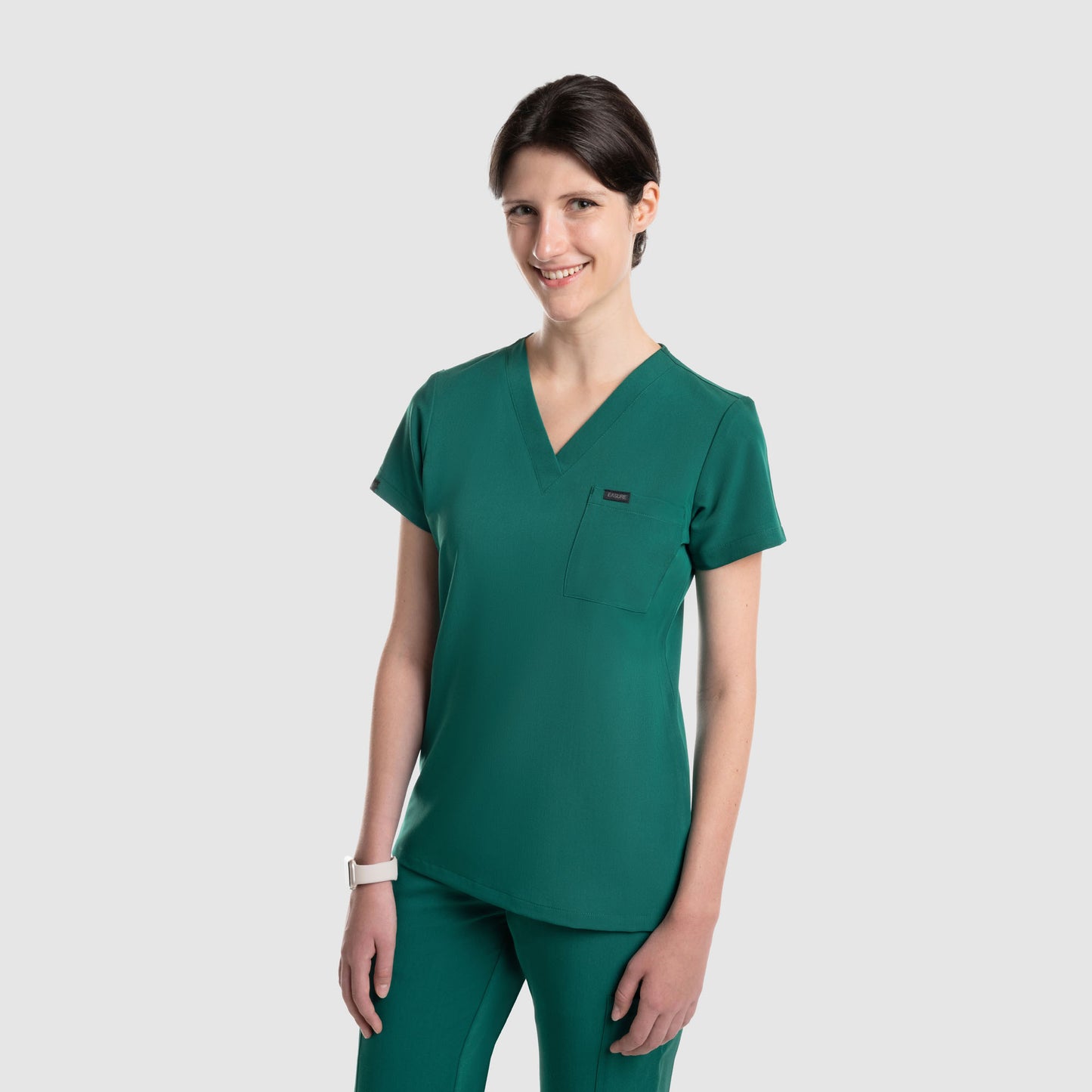 Amara One Pocket Scrub Top Hunter Green