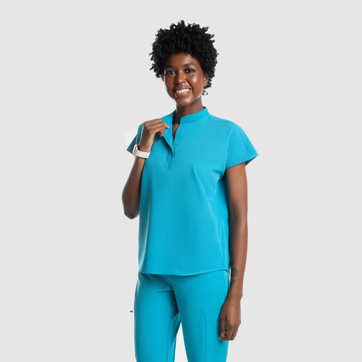Luna Oversized Scrub Top Teal Blue