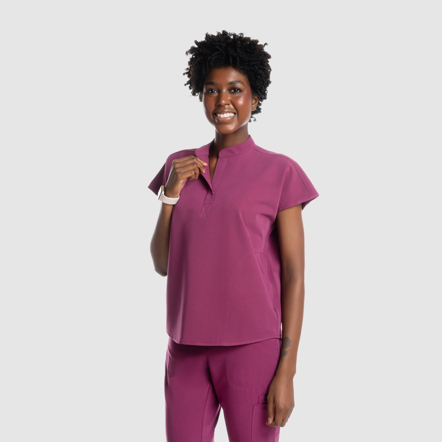 Luna Oversized Scrub Top Wine