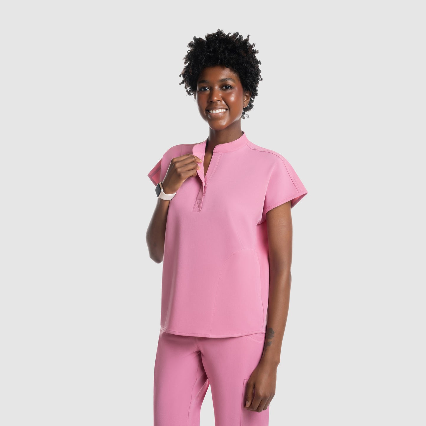 Luna Oversized Scrub Top Chalk Pink