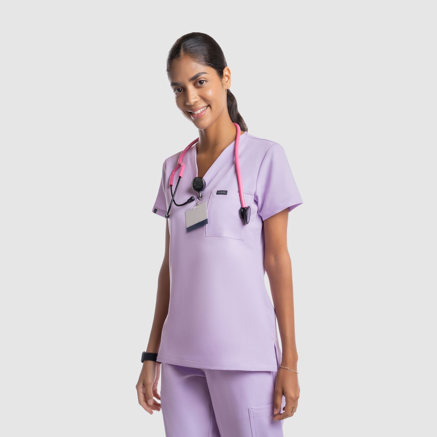 Amara One Pocket Scrub Top Lavender