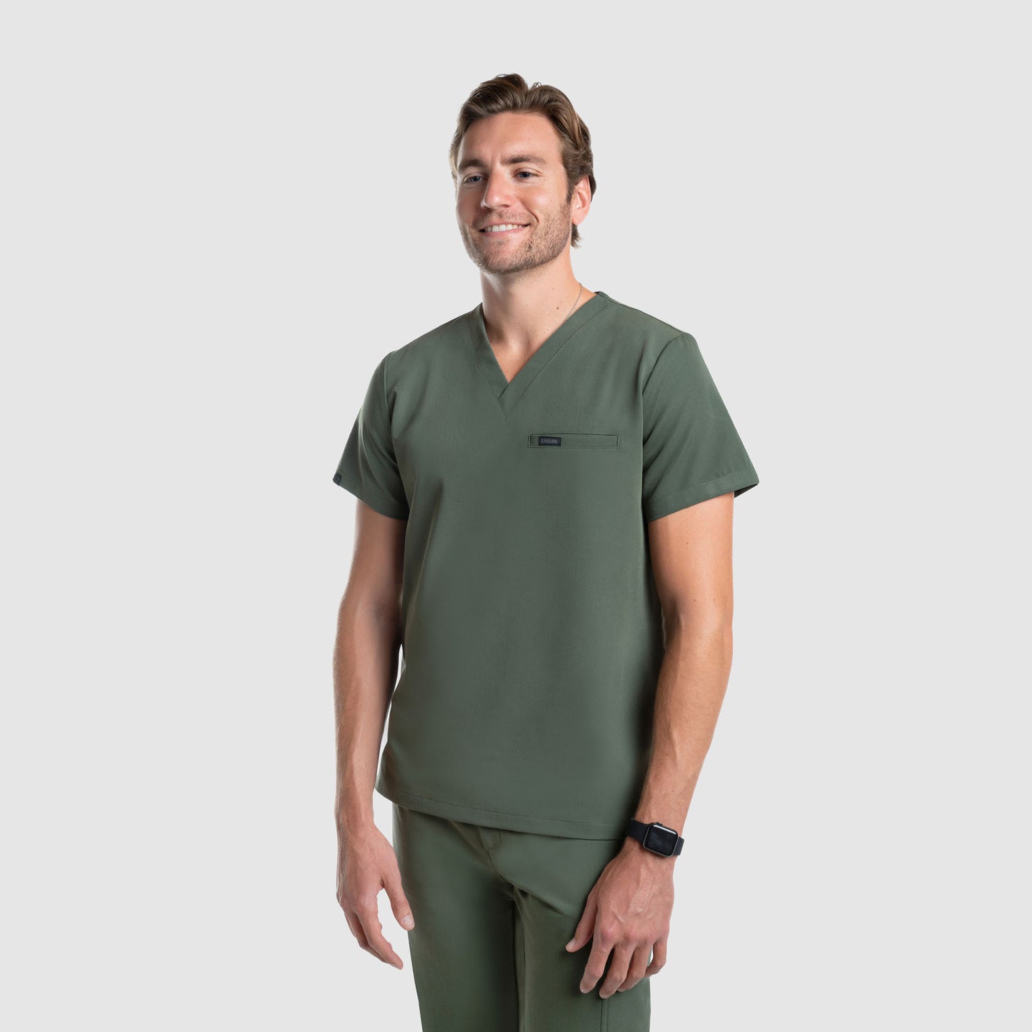 Aven One Pocket Scrub Top Olive