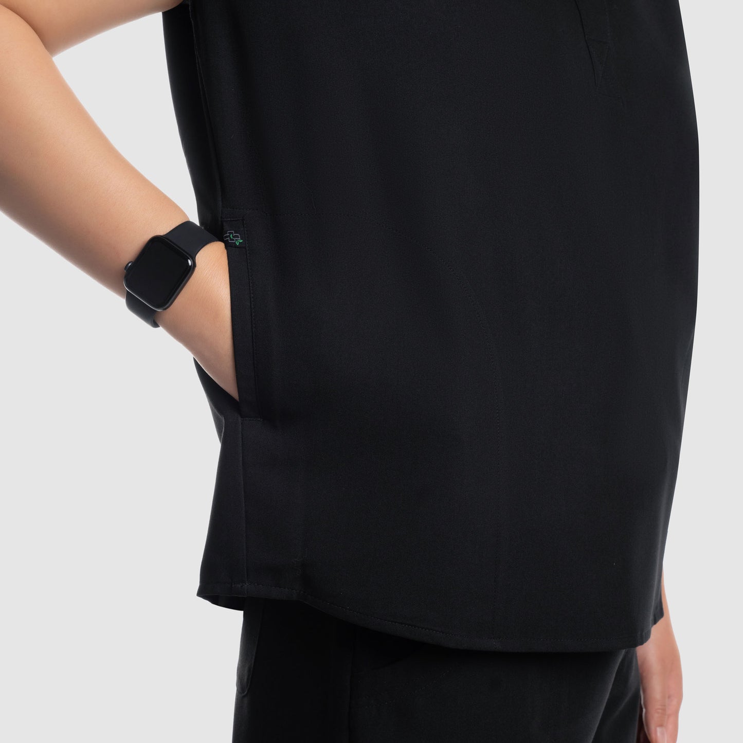 Luna Oversized Scrub Top Black