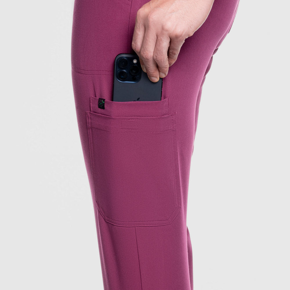 Kael Cargo Scrub Pants Wine