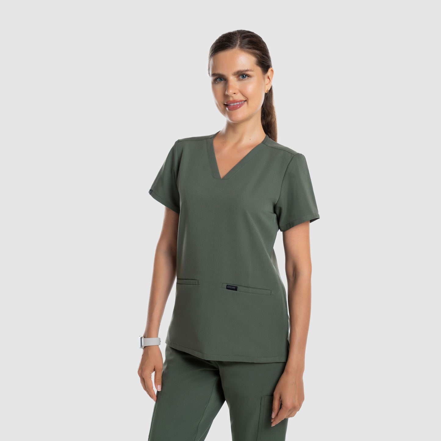 Mira Two Pocket Scrub Top Olive
