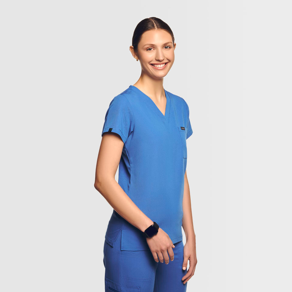 One Pocket Scrub Top Royal Blue