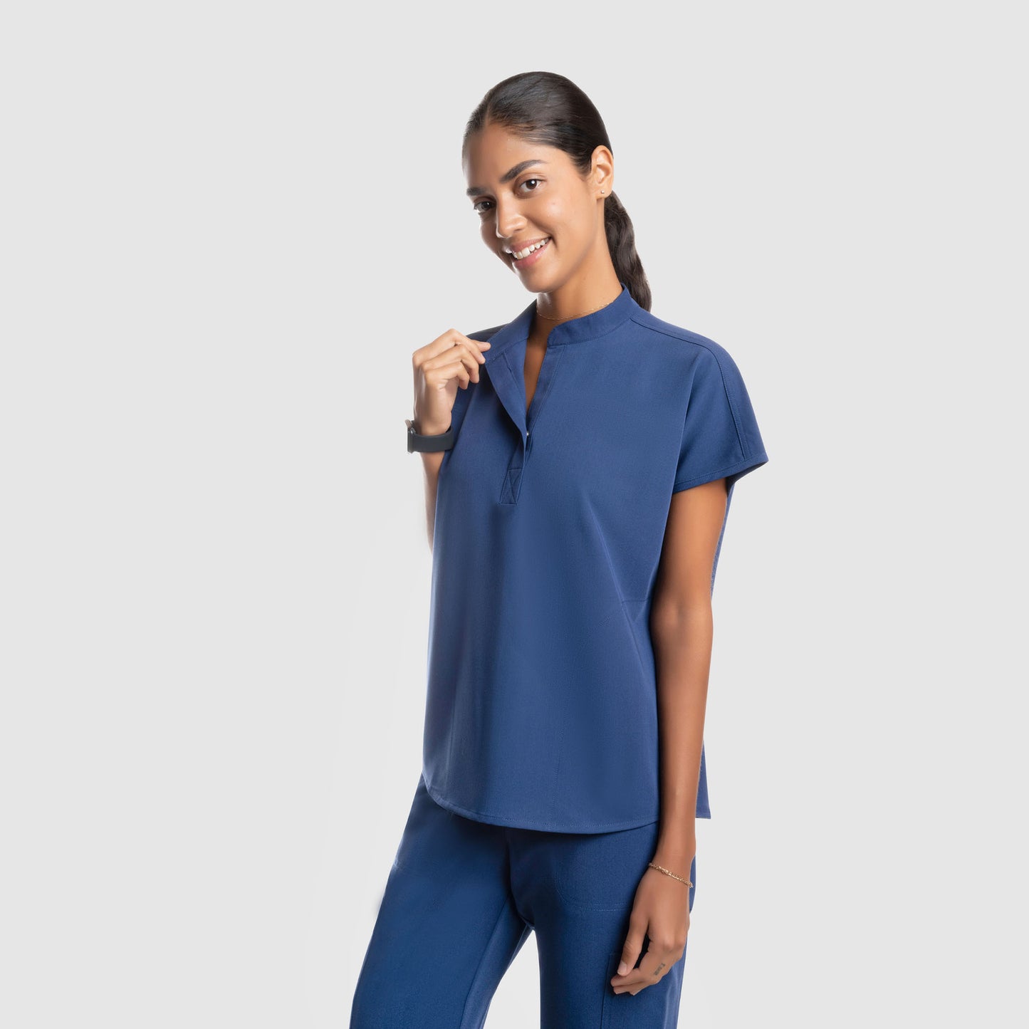 Luna Oversized Scrub Top Navy Blue