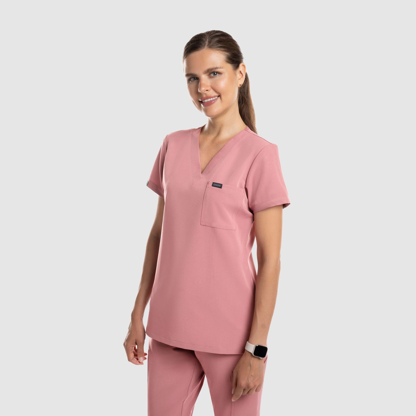 Amara One Pocket Scrub Top Mauve