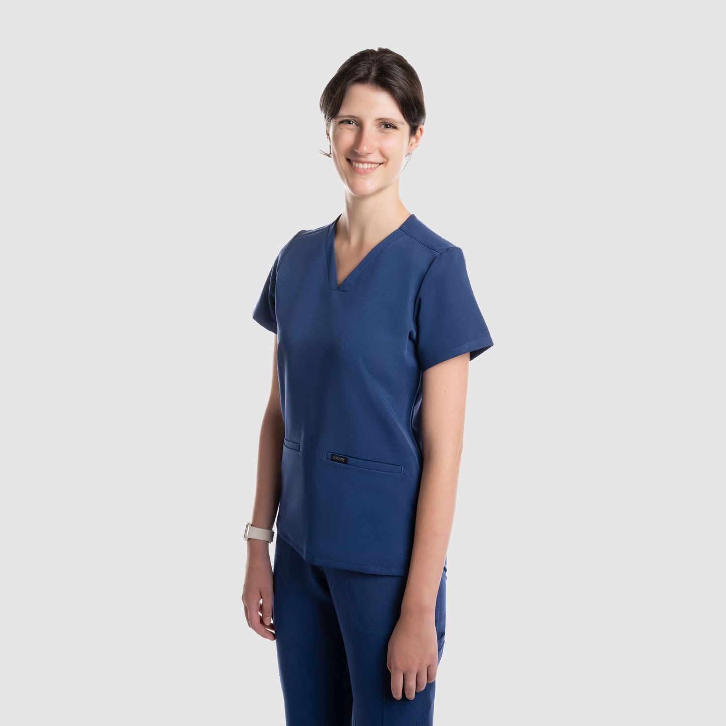 Mira Two Pocket Scrub Top Navy Blue