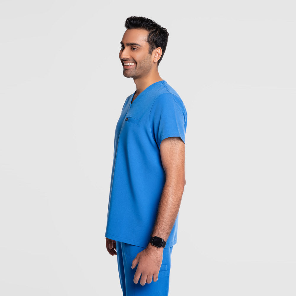 Aven One Pocket Scrub Top Royal Blue