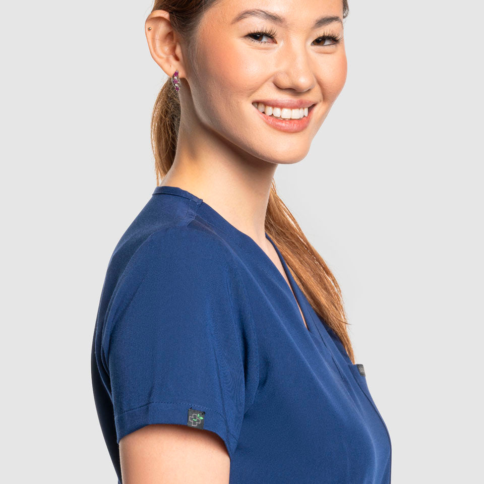 One Pocket Scrub Top Navy Blue