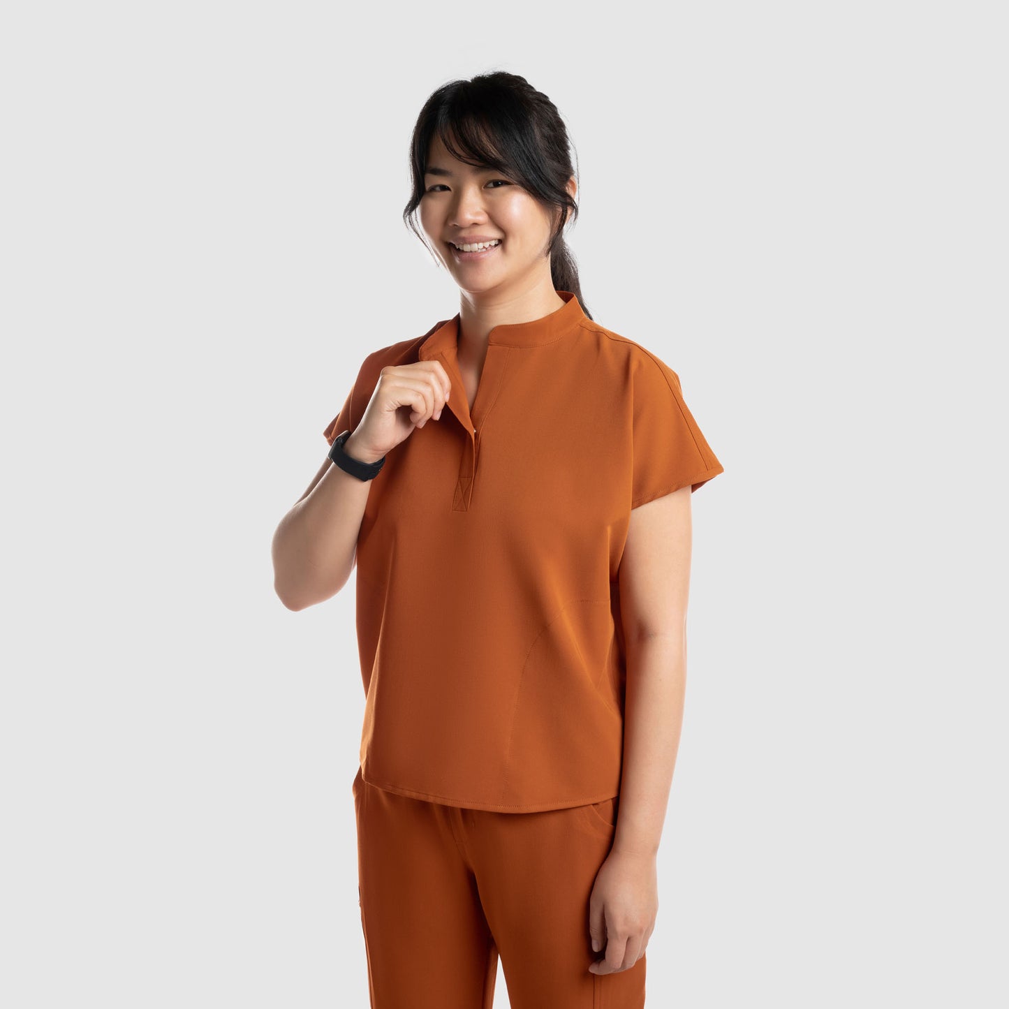 Luna Oversized Scrub Top Burnt Orange