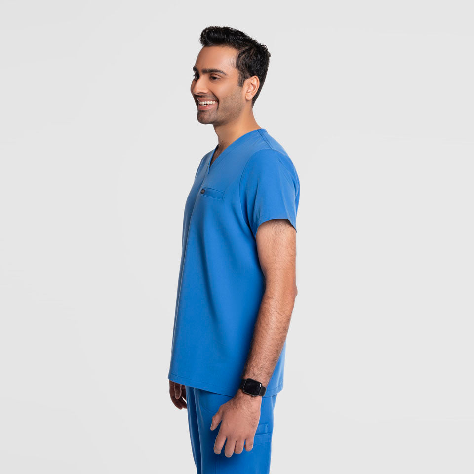 One Pocket Scrub Top Royal Blue