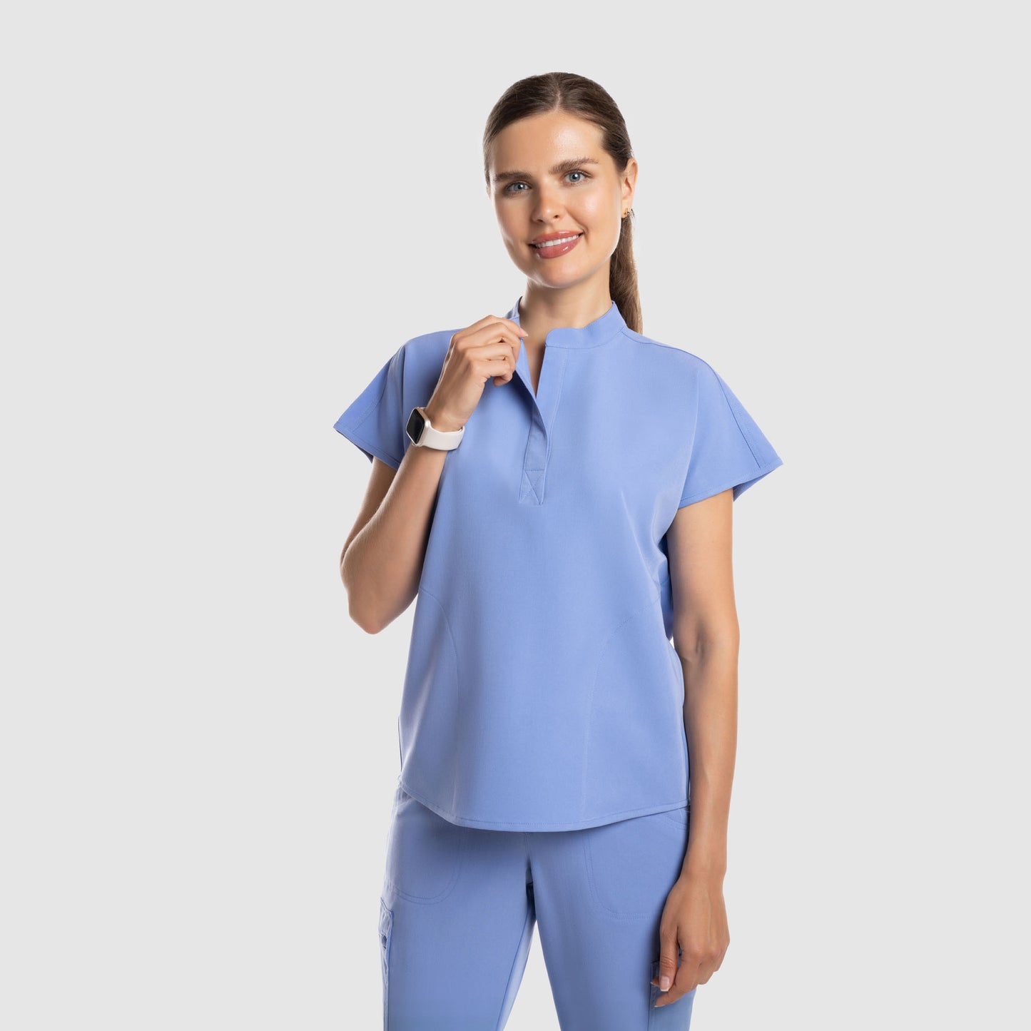 Luna Oversized Scrub Top Ceil Blue