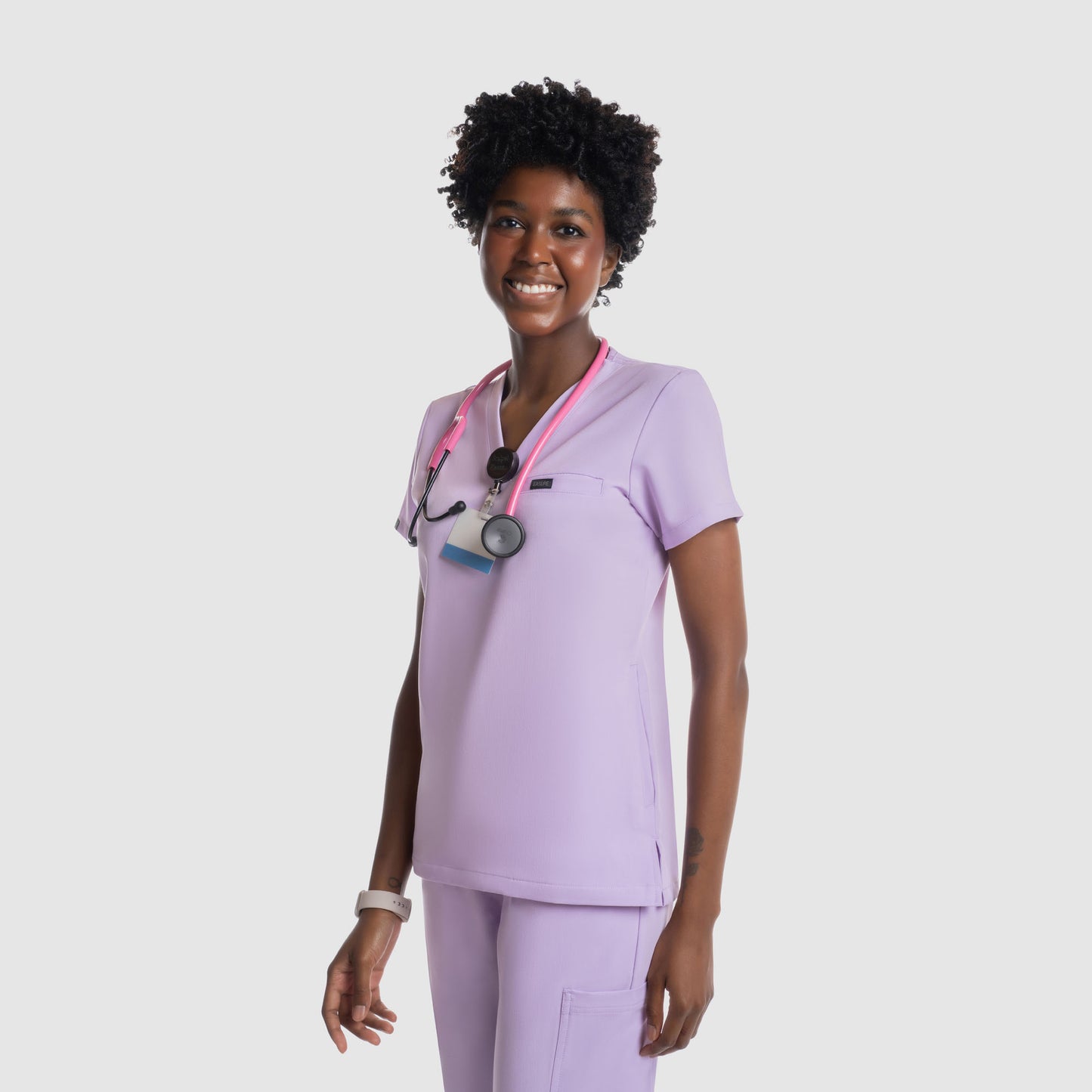 Nura Three Pocket Scrub Top Lavender