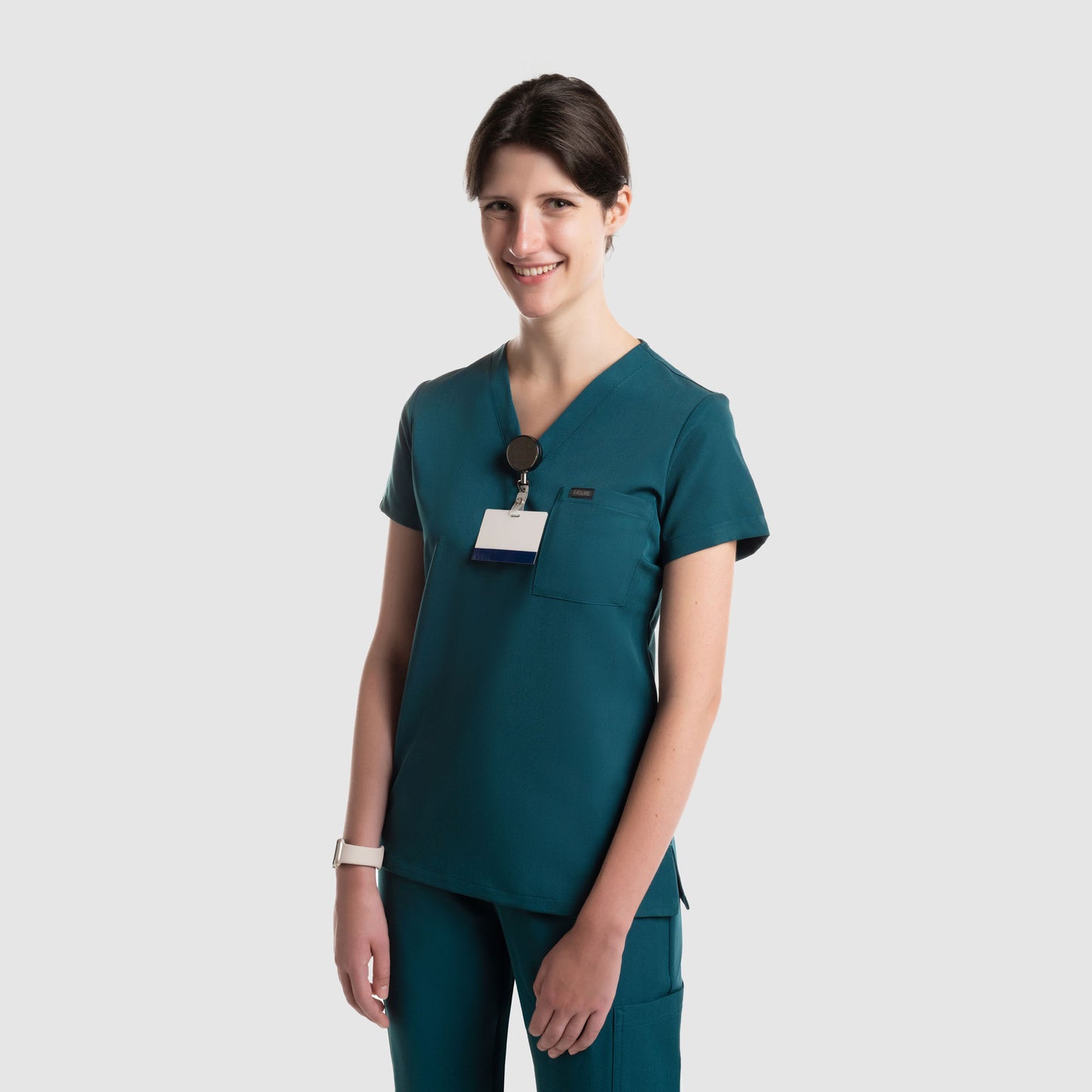Amara One Pocket Scrub Top Caribbean Blue