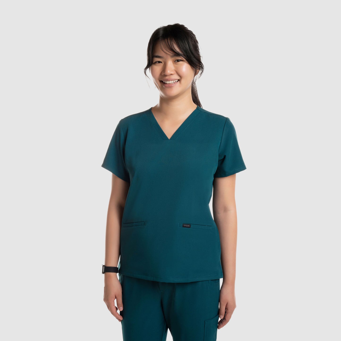 Mira Two Pocket Scrub Top Caribbean Blue