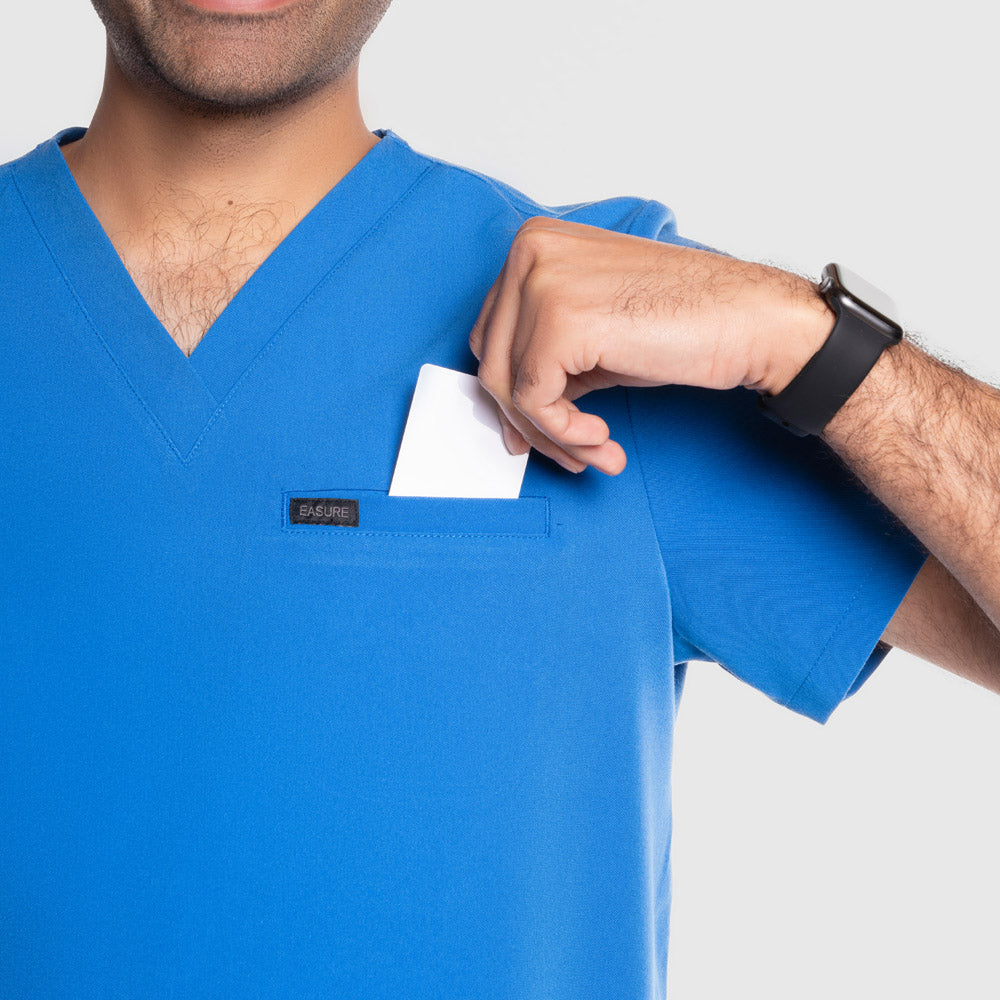 Aven One Pocket Scrub Top Royal Blue