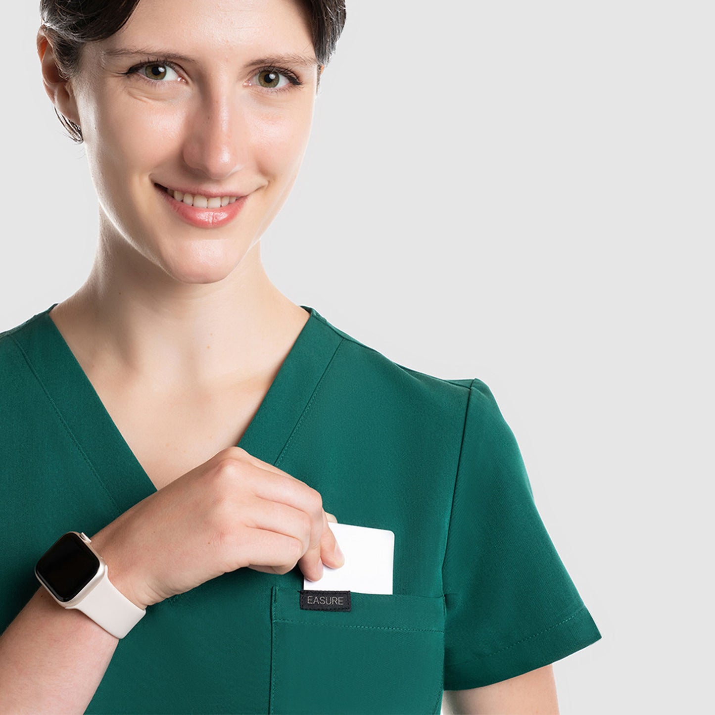 Amara One Pocket Scrub Top Hunter Green