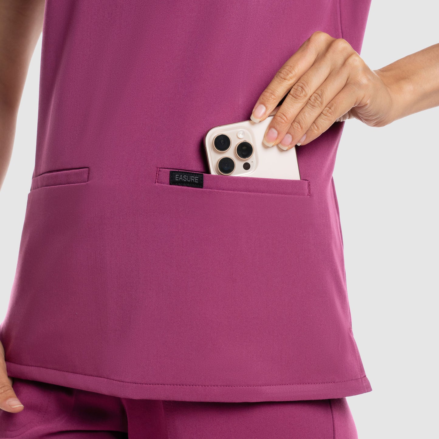 Mira Two Pocket Scrub Top Wine