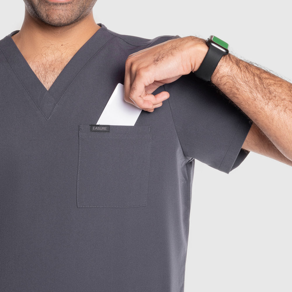 Nexus Three Pocket Scrub Top Pewter