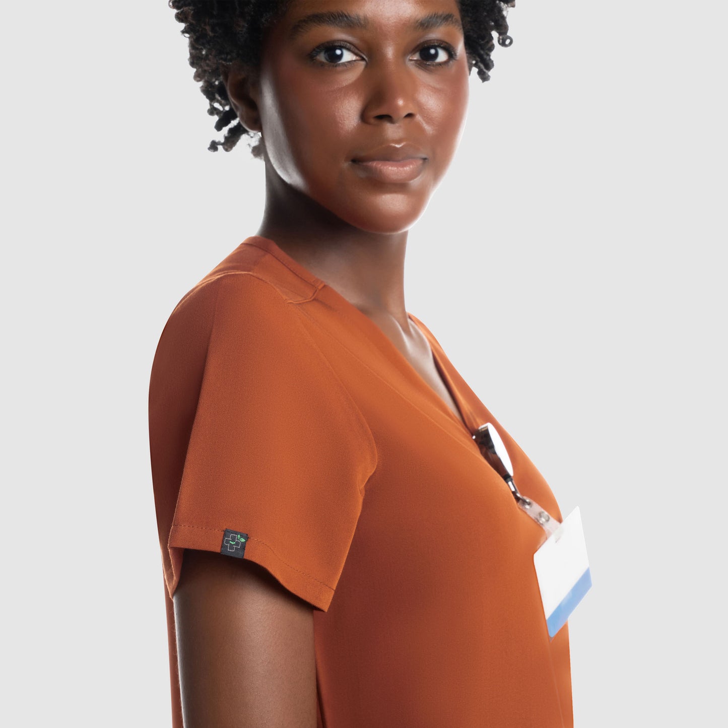 Mira Two Pocket Scrub Top Burnt Orange