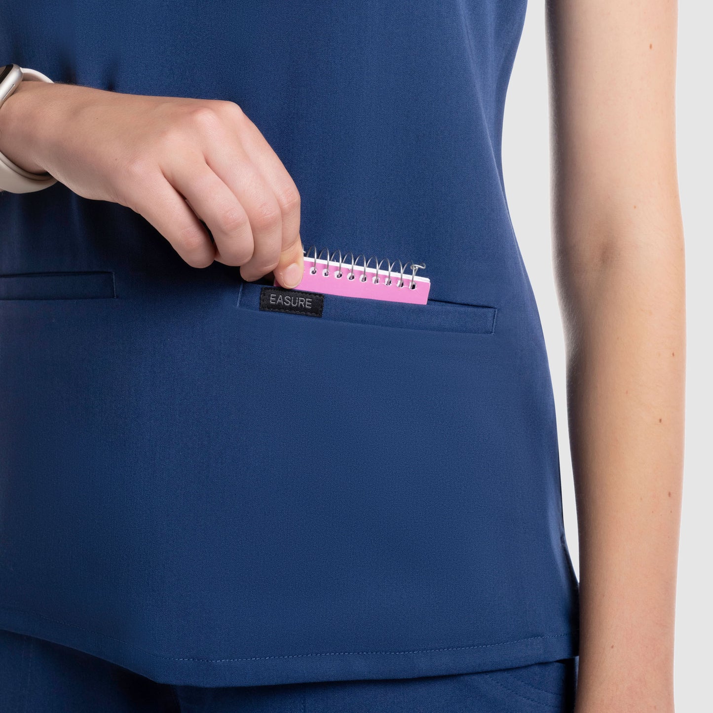 Mira Two Pocket Scrub Top Navy Blue