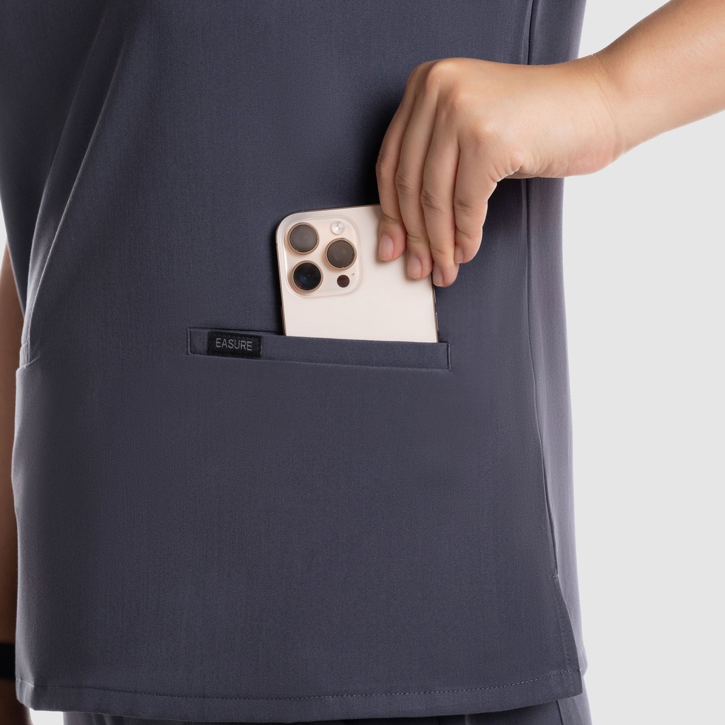 Mira Two Pocket Scrub Top Pewter