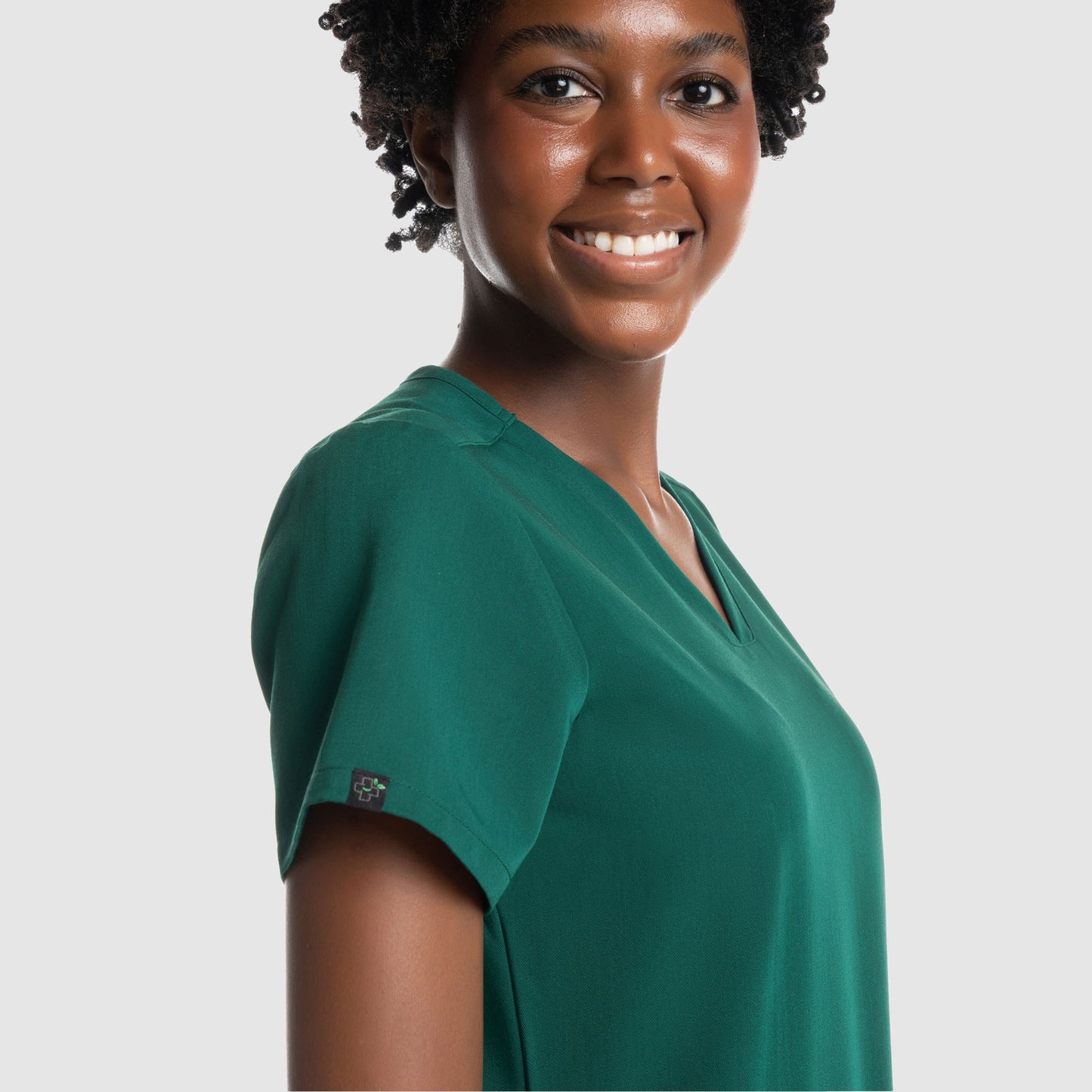 Mira Two Pocket Scrub Top Hunter Green
