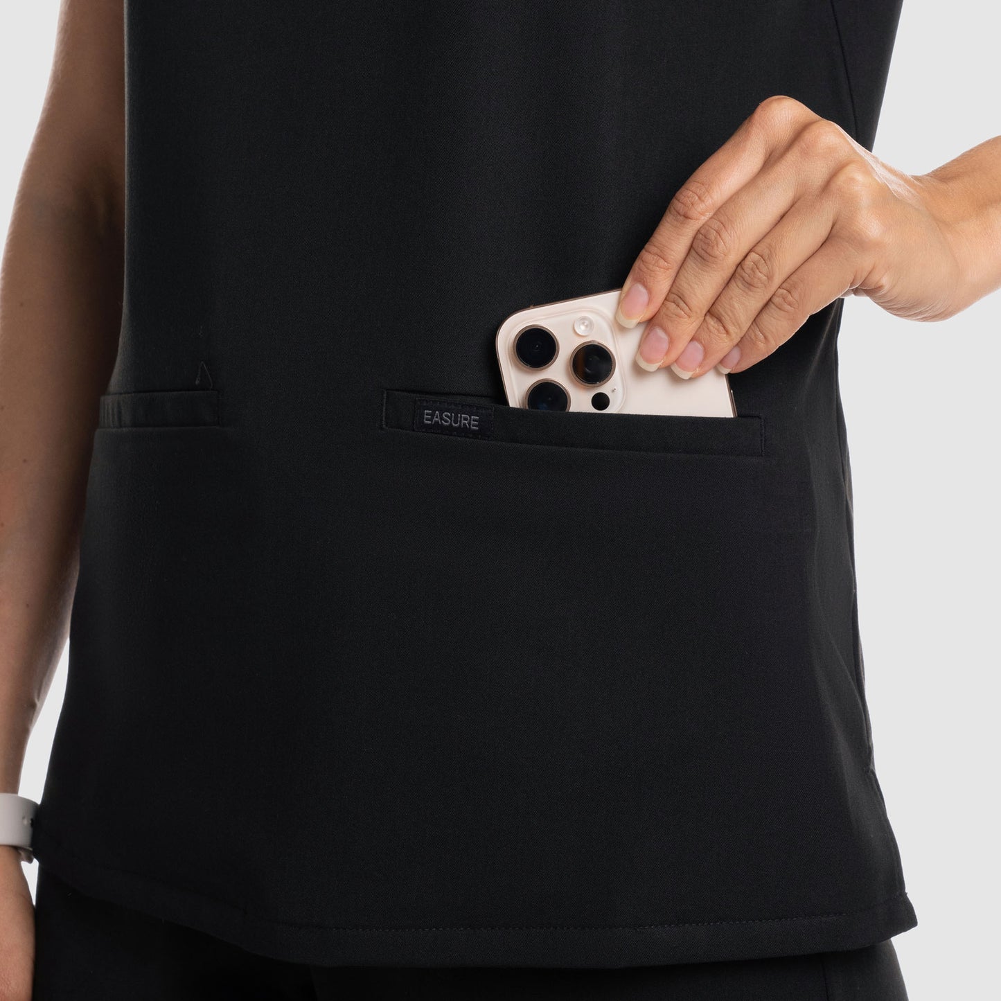 Mira Two Pocket Scrub Top Black