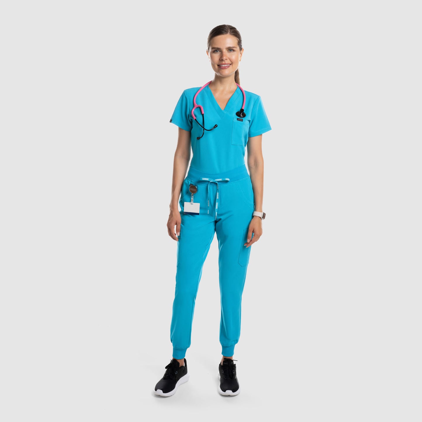 Amara One Pocket Scrub Top Teal Blue