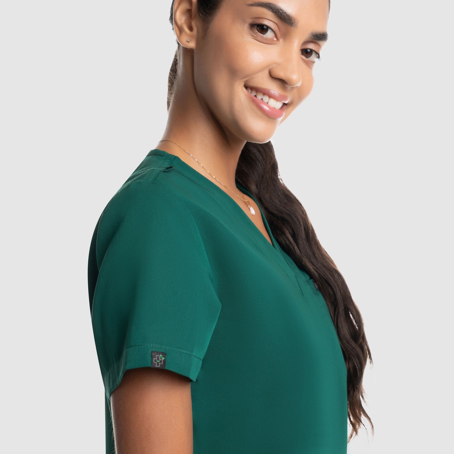 Nura Three Pocket Scrub Top Hunter Green