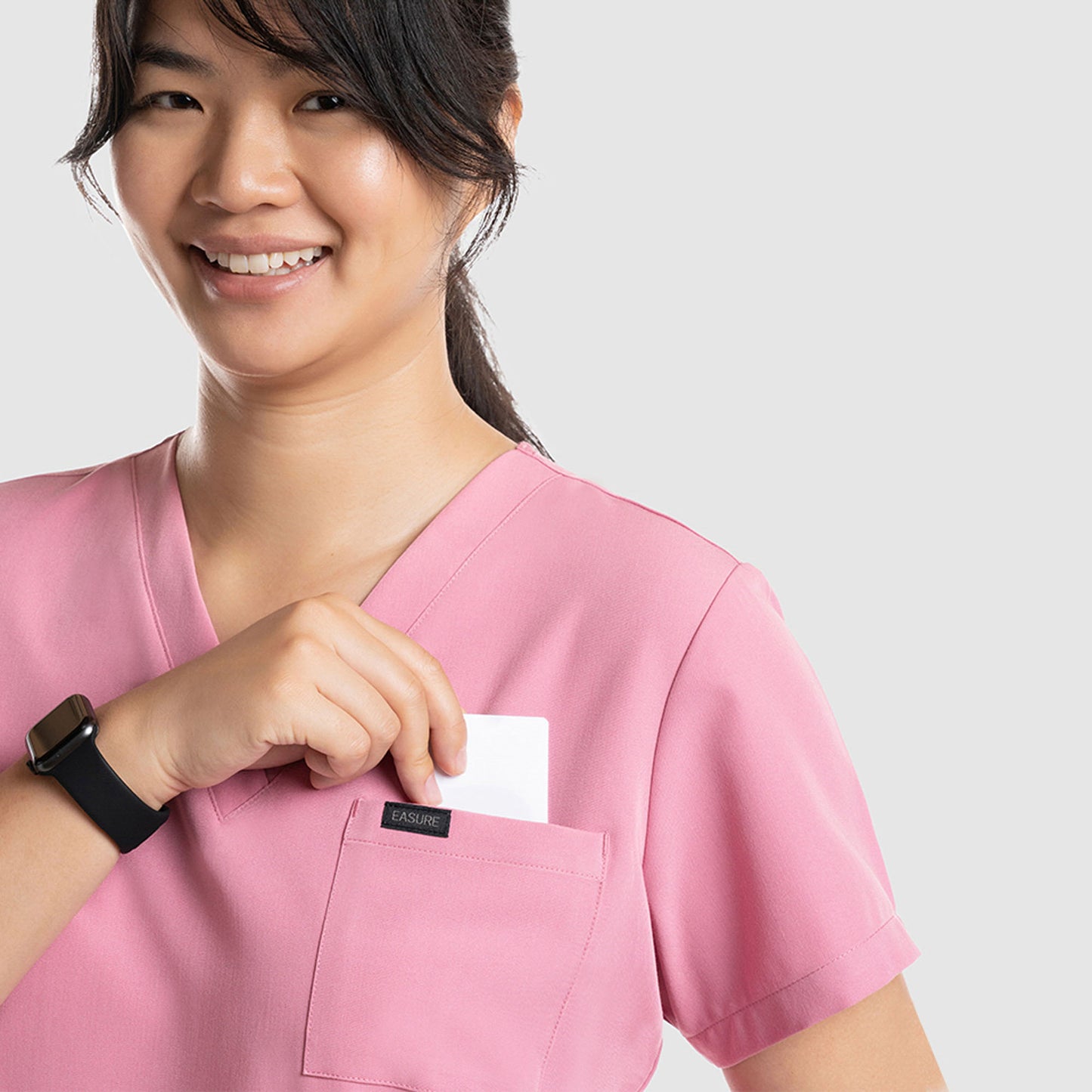 Amara One Pocket Scrub Top Chalk Pink