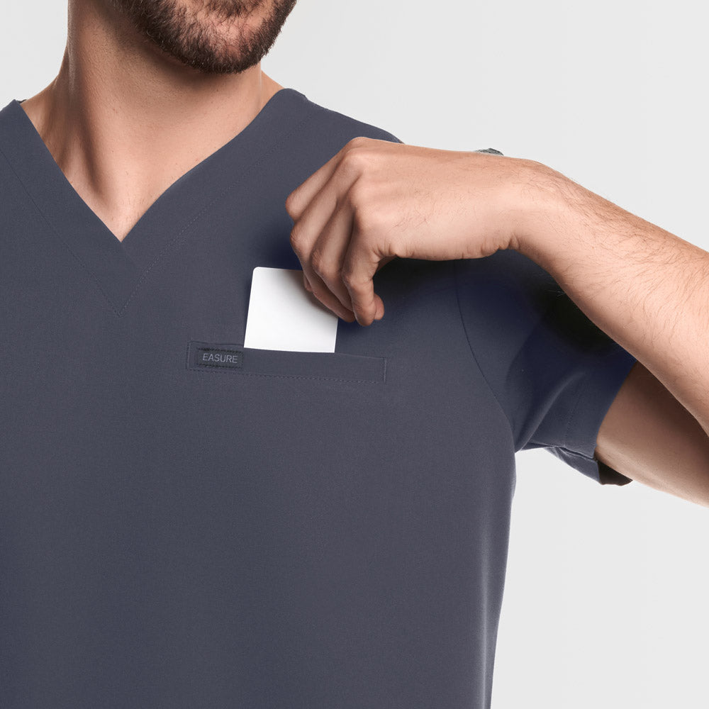 Aven One Pocket Scrub Top Pewter