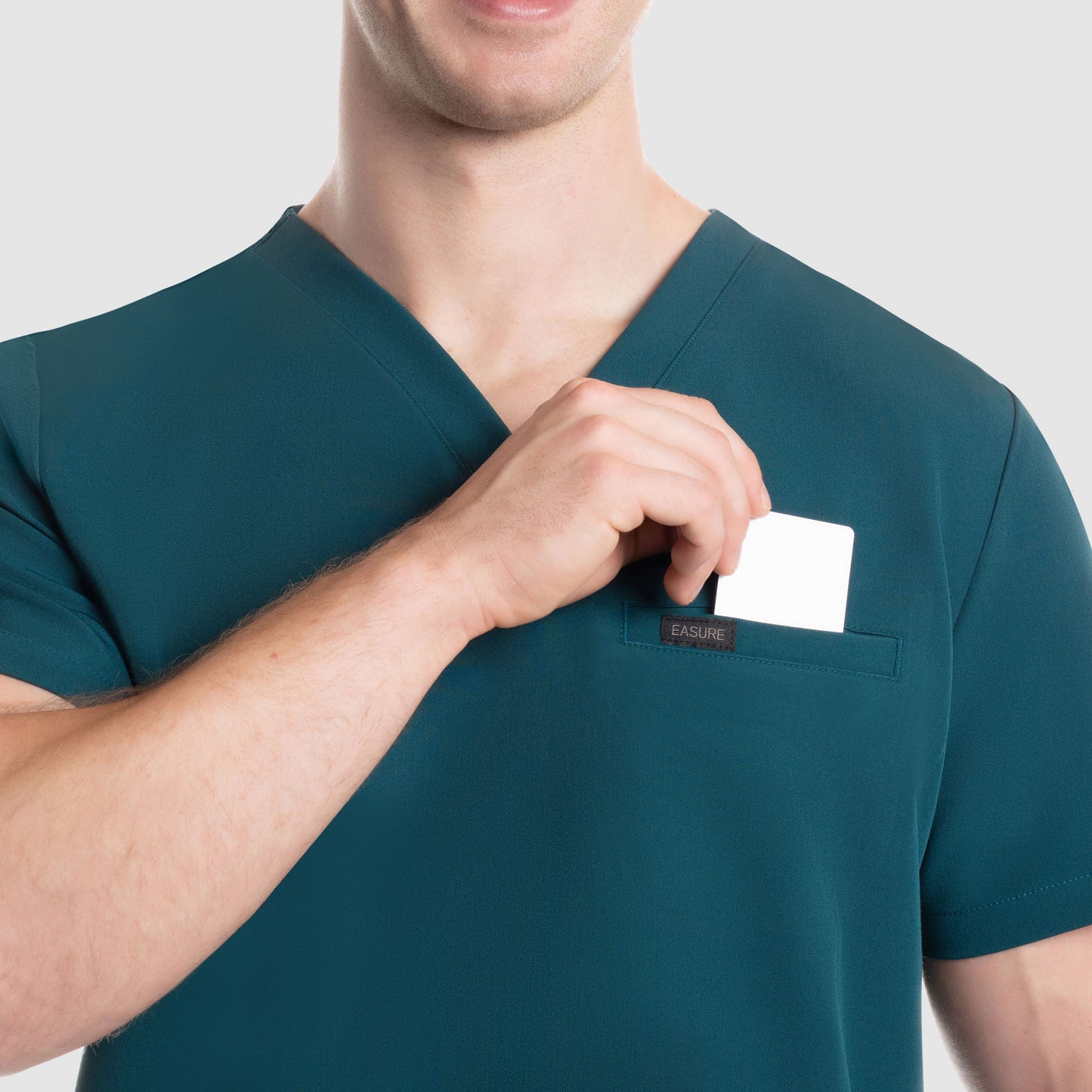 Aven One Pocket Scrub Top Caribbean Blue