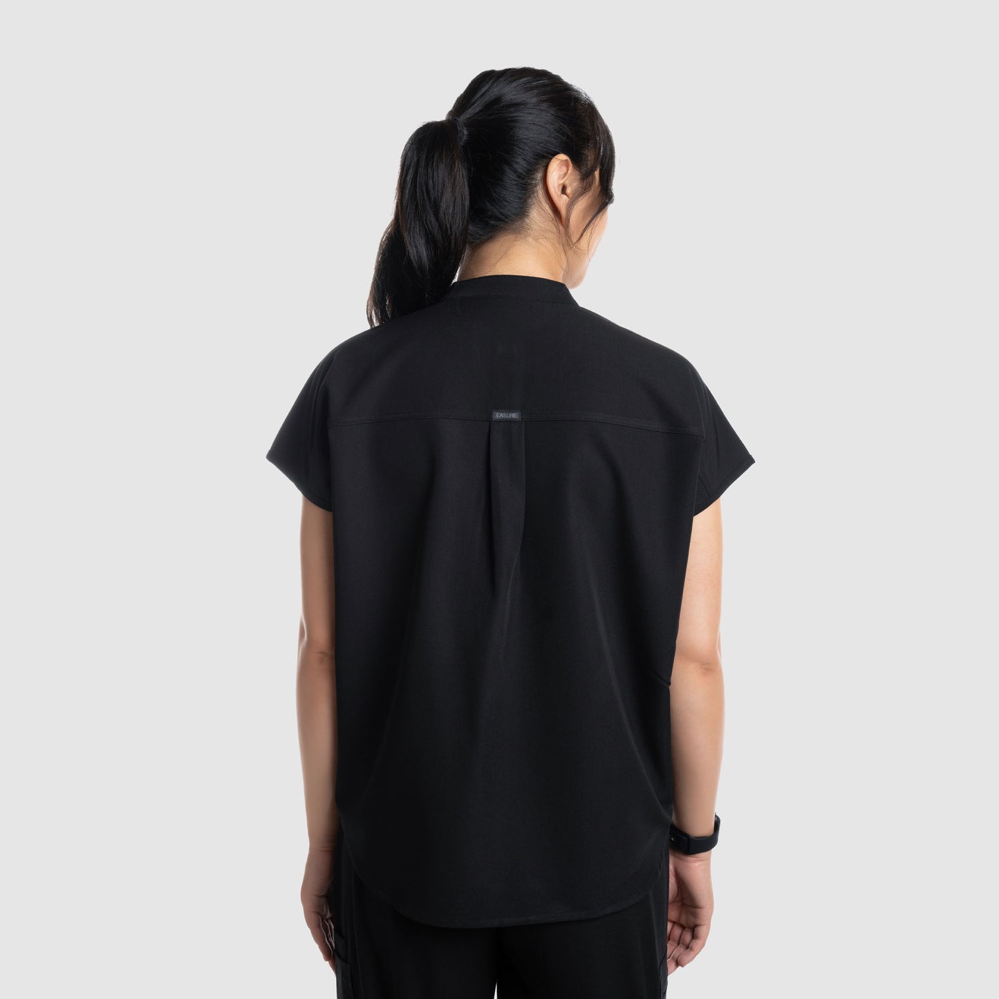 Luna Oversized Scrub Top Black