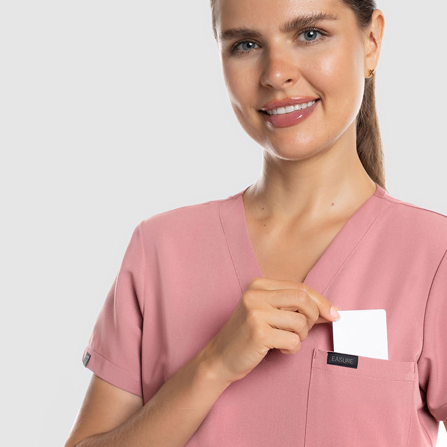 Amara One Pocket Scrub Top Mauve